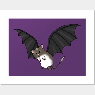 Vampire bat gerbil (cute brown gerbil Halloween costume) Posters and Art